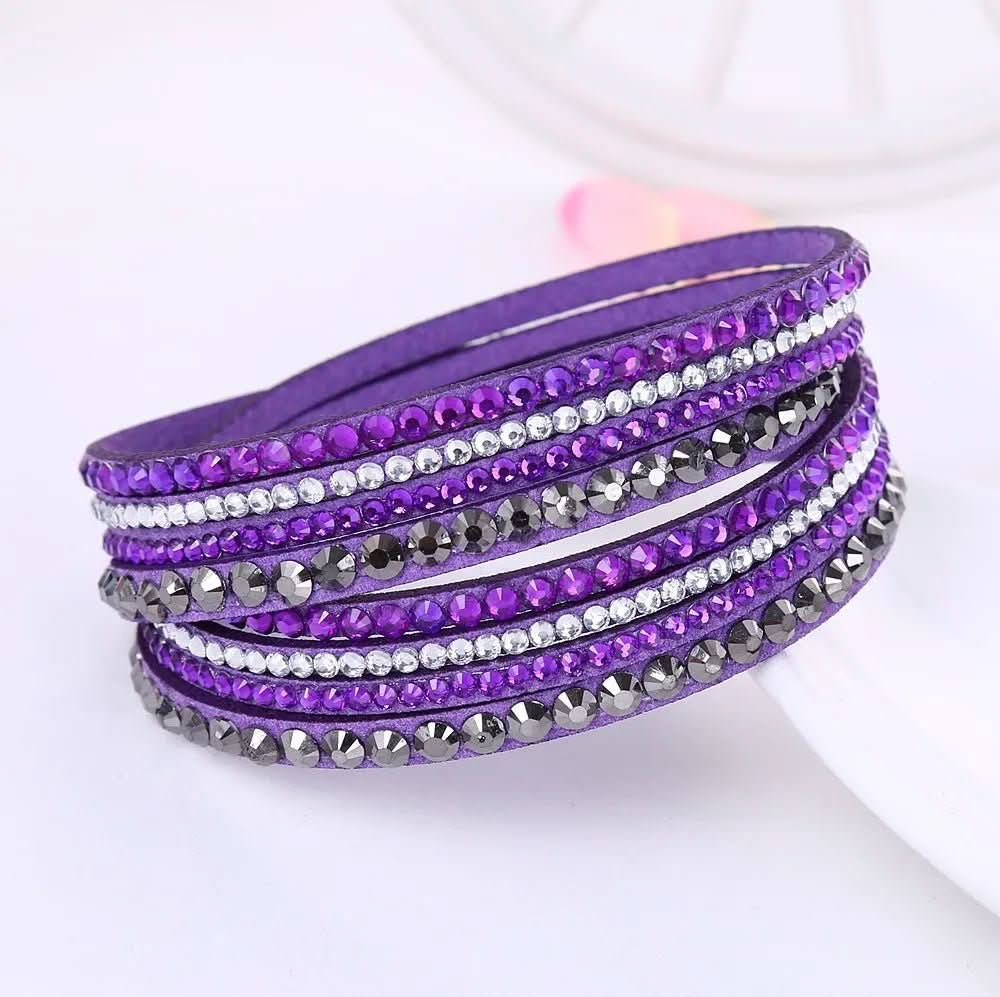 Chic Crystal-Embellished Wrap Bracelet for Women