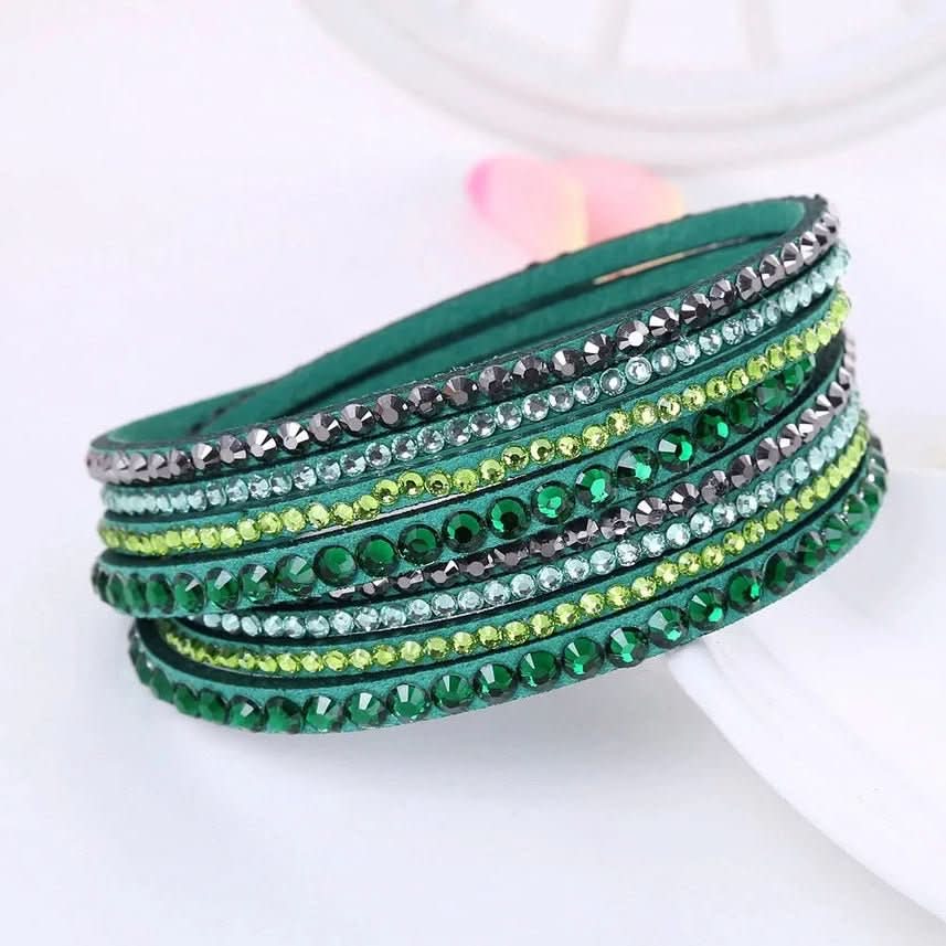 Chic Crystal-Embellished Wrap Bracelet for Women