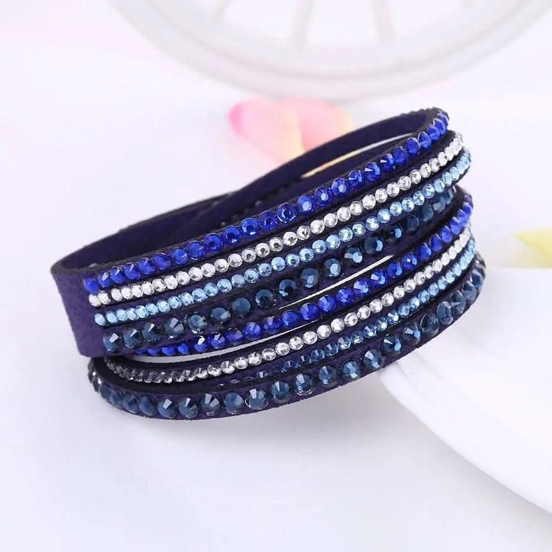 Chic Crystal-Embellished Wrap Bracelet for Women