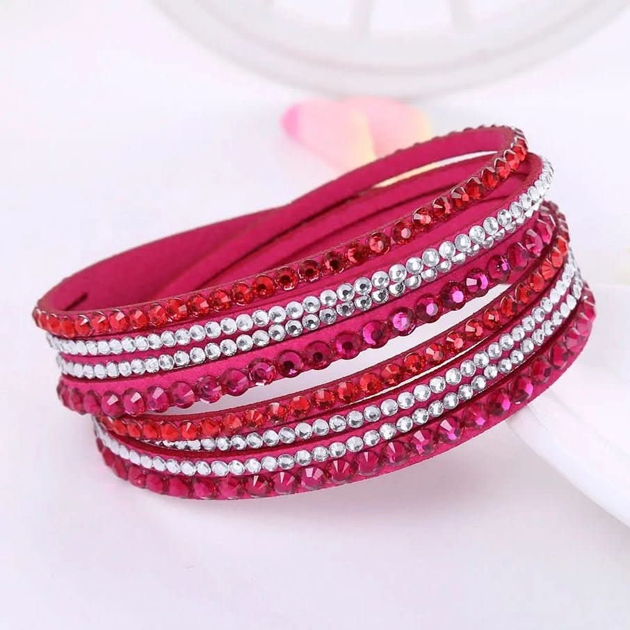 Chic Crystal-Embellished Wrap Bracelet for Women