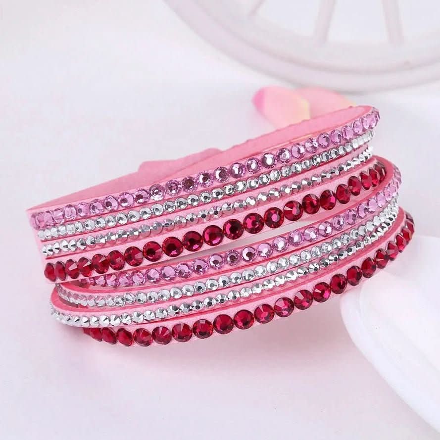 Chic Crystal-Embellished Wrap Bracelet for Women