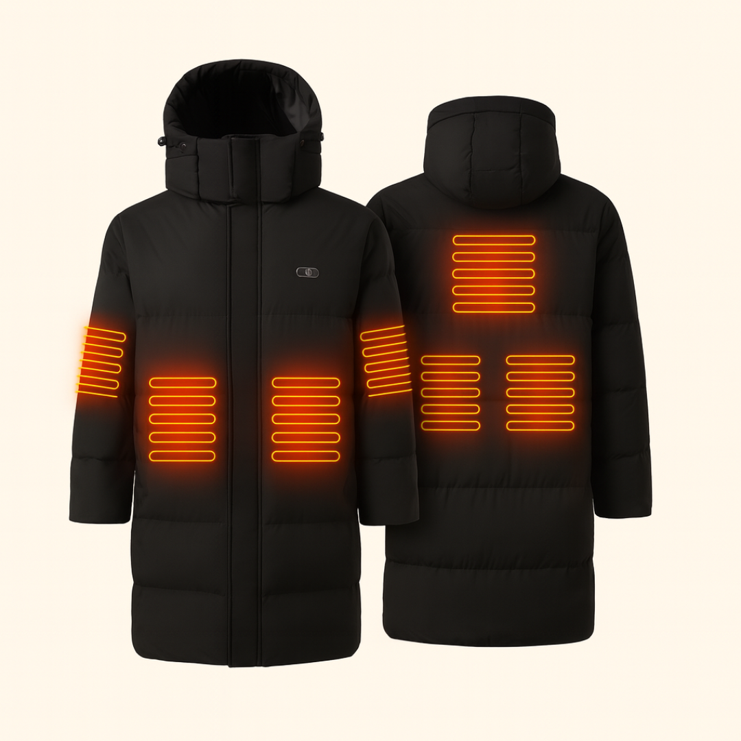 Long Parka Jacket for Women with Electric Heating
