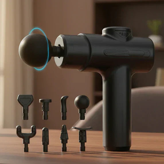 ReliefWave Pro Massage Gun with 8 Attachments for Targeted Therapy