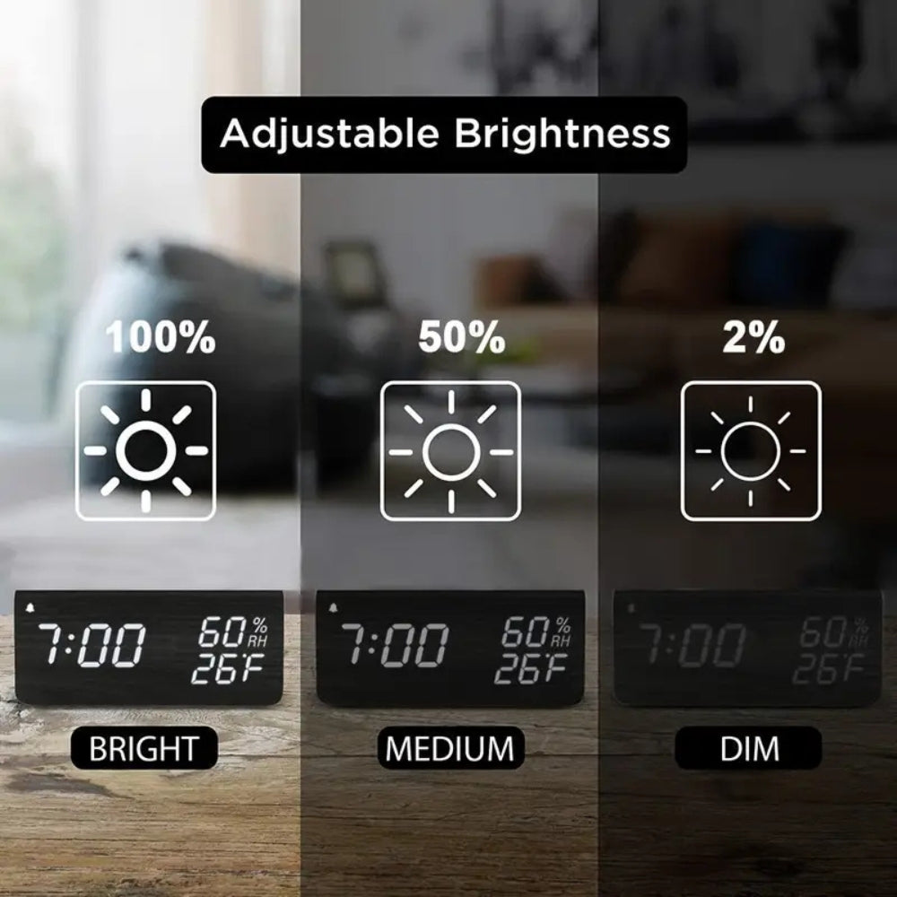 TimberGlow – Stylish LED Alarm Clock with Smart Features