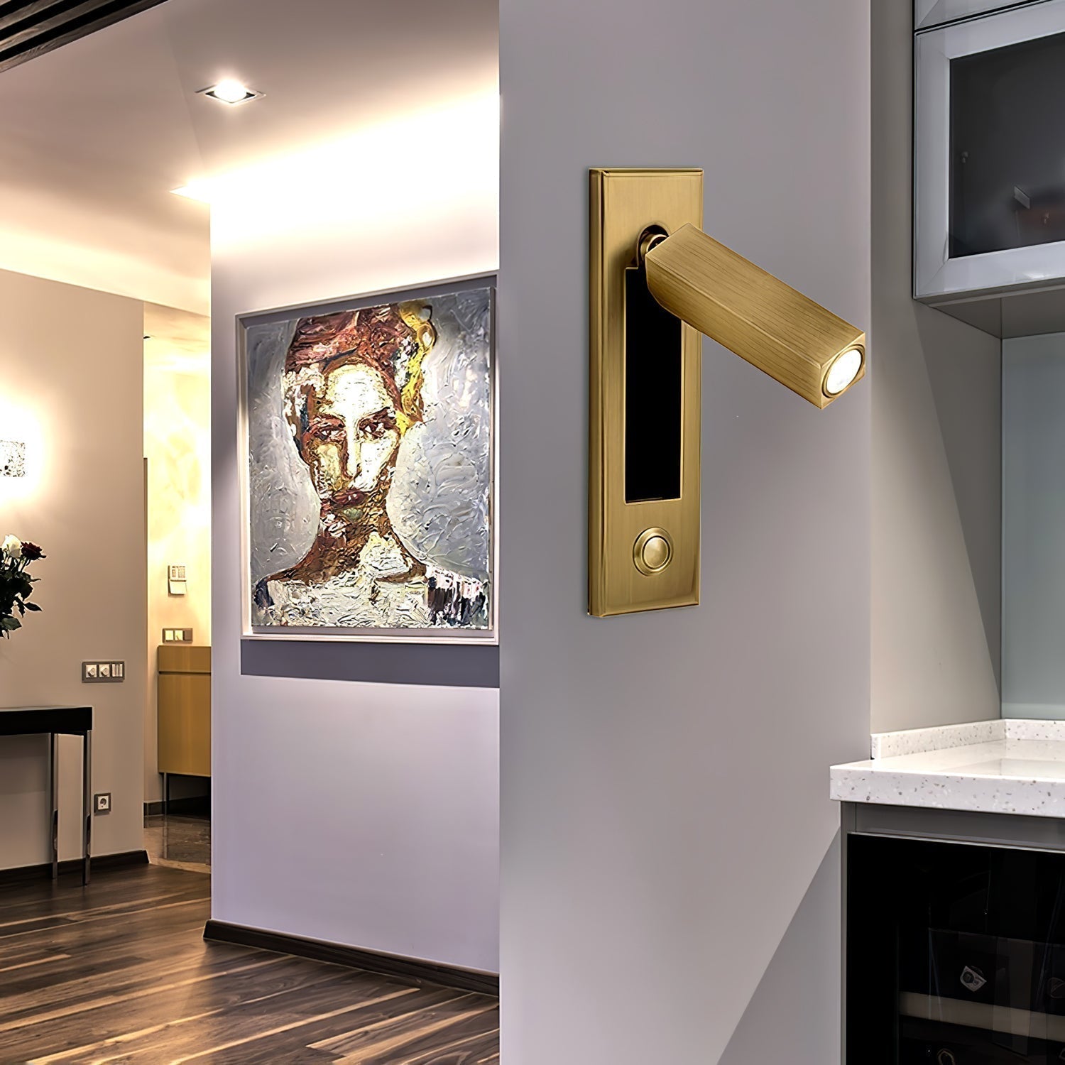 Compact Wall-Mounted Night Light with Built-In Shelf