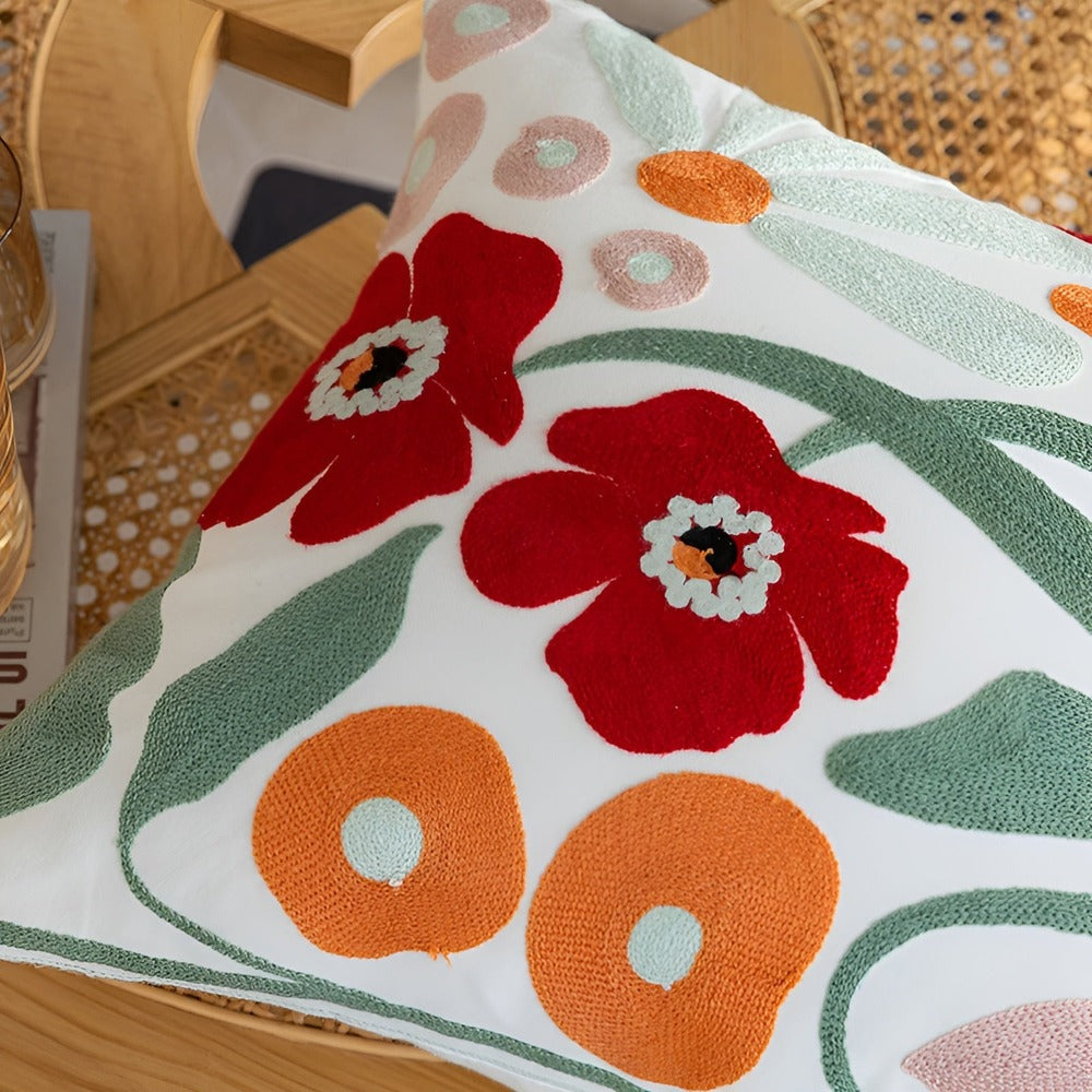 Charming Floral Accent Pillow Cover – Soft Cotton Blend