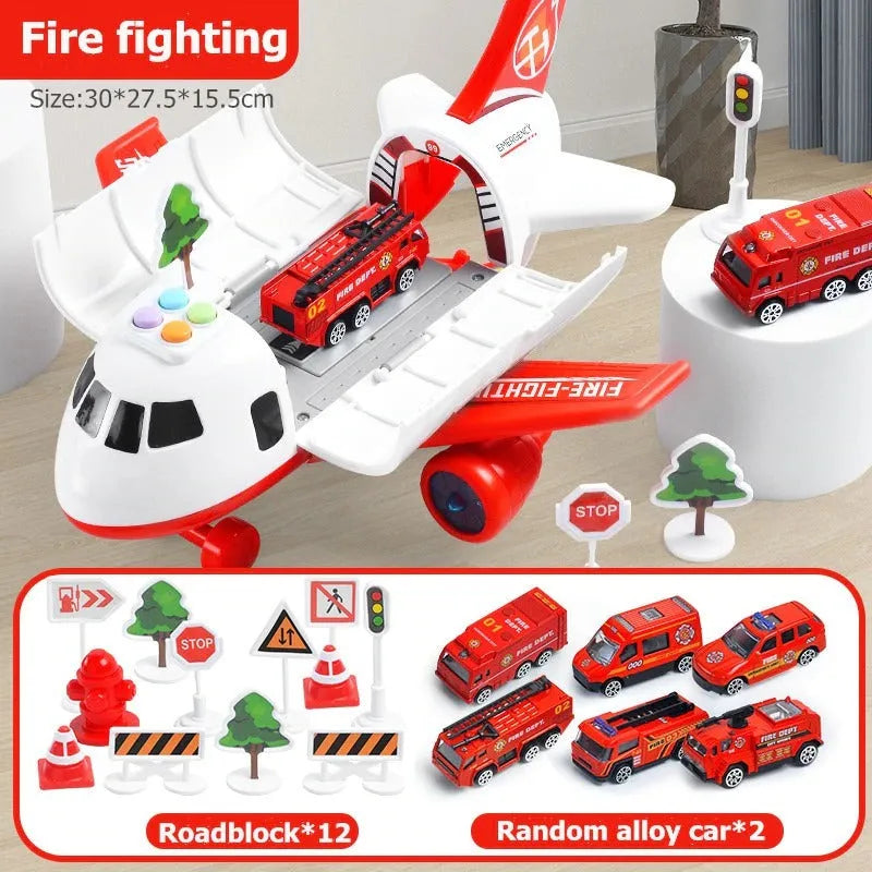XL Airplane Toy Set with Interactive Features for Emergency Rescue Play