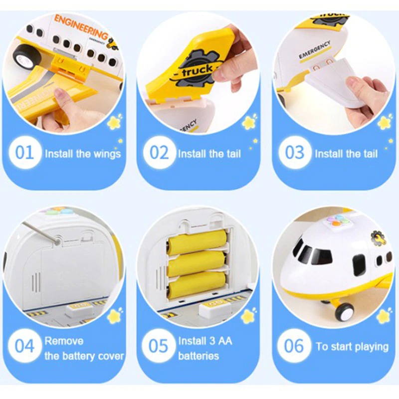 XL Airplane Toy Set with Interactive Features for Emergency Rescue Play