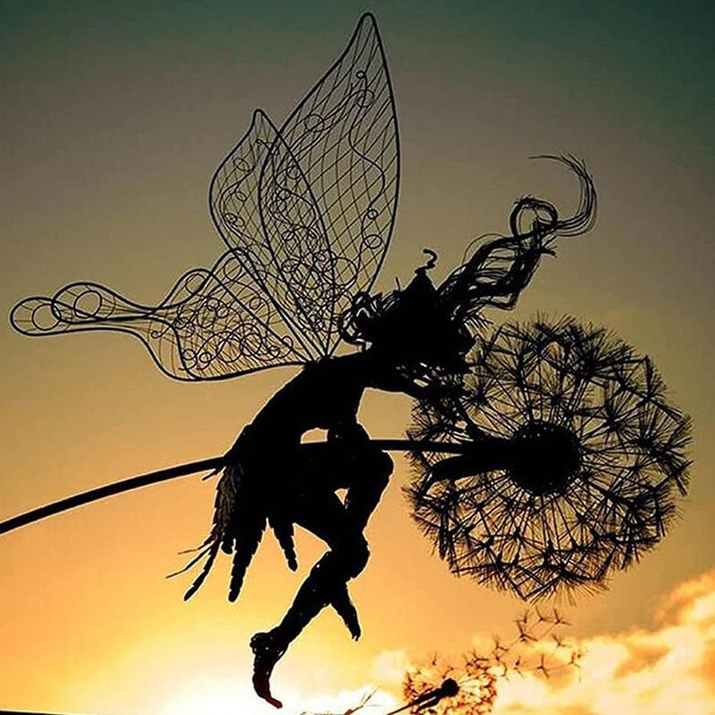 Dancing Fairy Sculpture – Steel Garden Statue for Enchanted Outdoor Decor