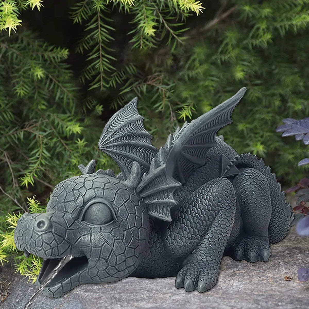 Realistic Water-Spraying Dragon Statue – Weatherproof Outdoor Fountain