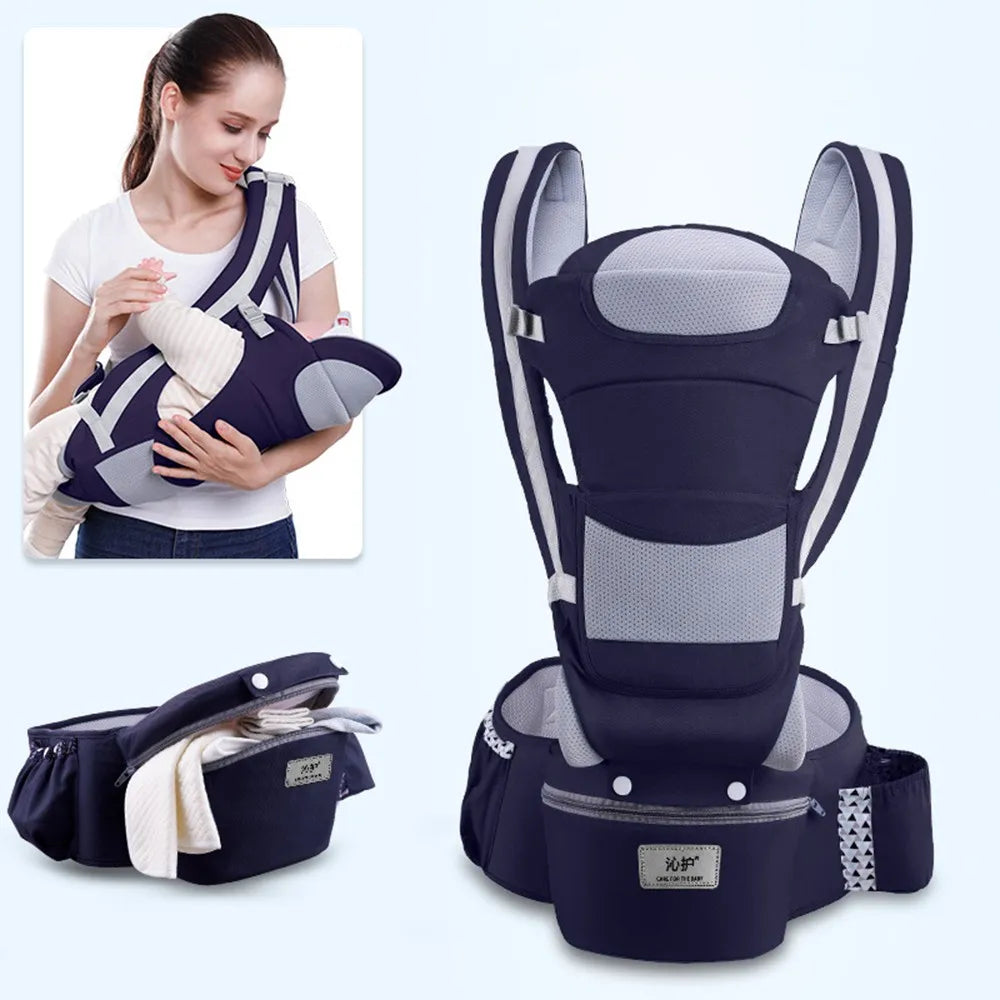 Adjustable Baby Carrier with Velcro | 100% Cotton | Supports Up to 18 kg | Washable
