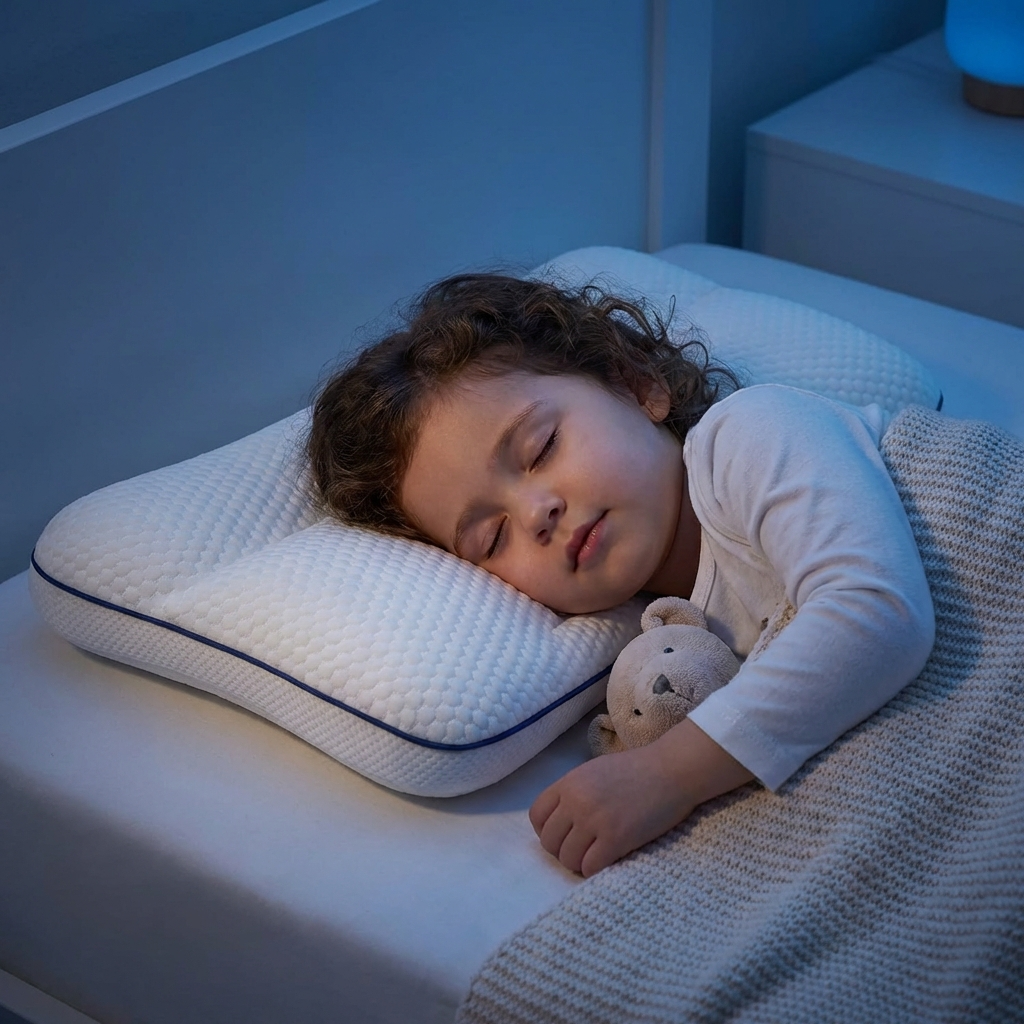 Ergonomic Memory Foam Pillow for Kids | Hypoallergenic | 3 Sizes | Washable Cover