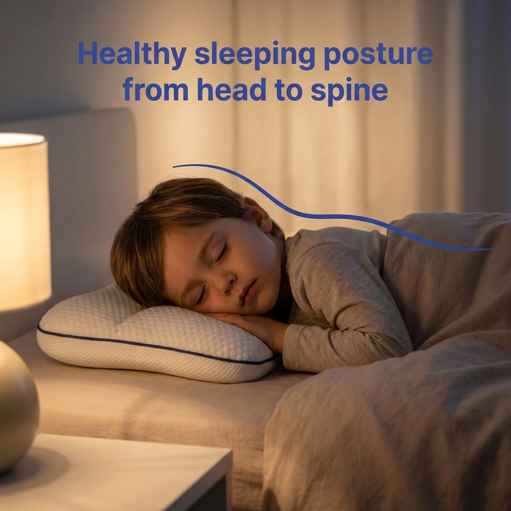 Ergonomic Memory Foam Pillow for Kids | Hypoallergenic | 3 Sizes | Washable Cover