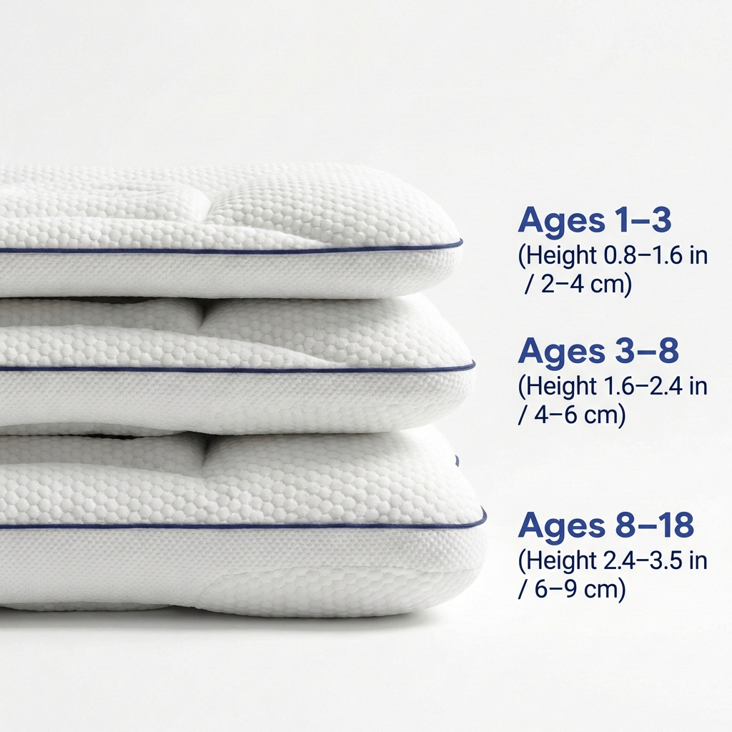 Ergonomic Memory Foam Pillow for Kids | Hypoallergenic | 3 Sizes | Washable Cover