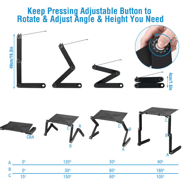 FlexiStand 360 Adjustable Laptop Support for Comfort and Wellness