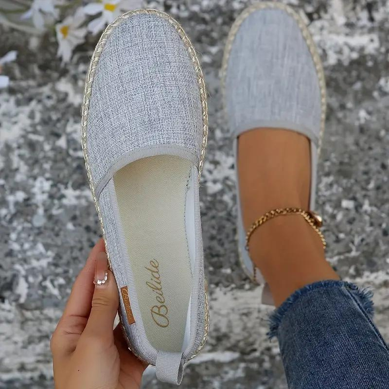 Women's Espadrille Flats | Lightweight Canvas Slip-On | Rope-Wrapped Midsole | Comfortable Fit