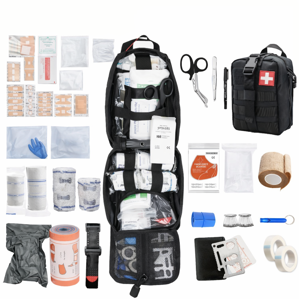 Portable Emergency Survival Set with First Aid Supplies for Camping and Travel