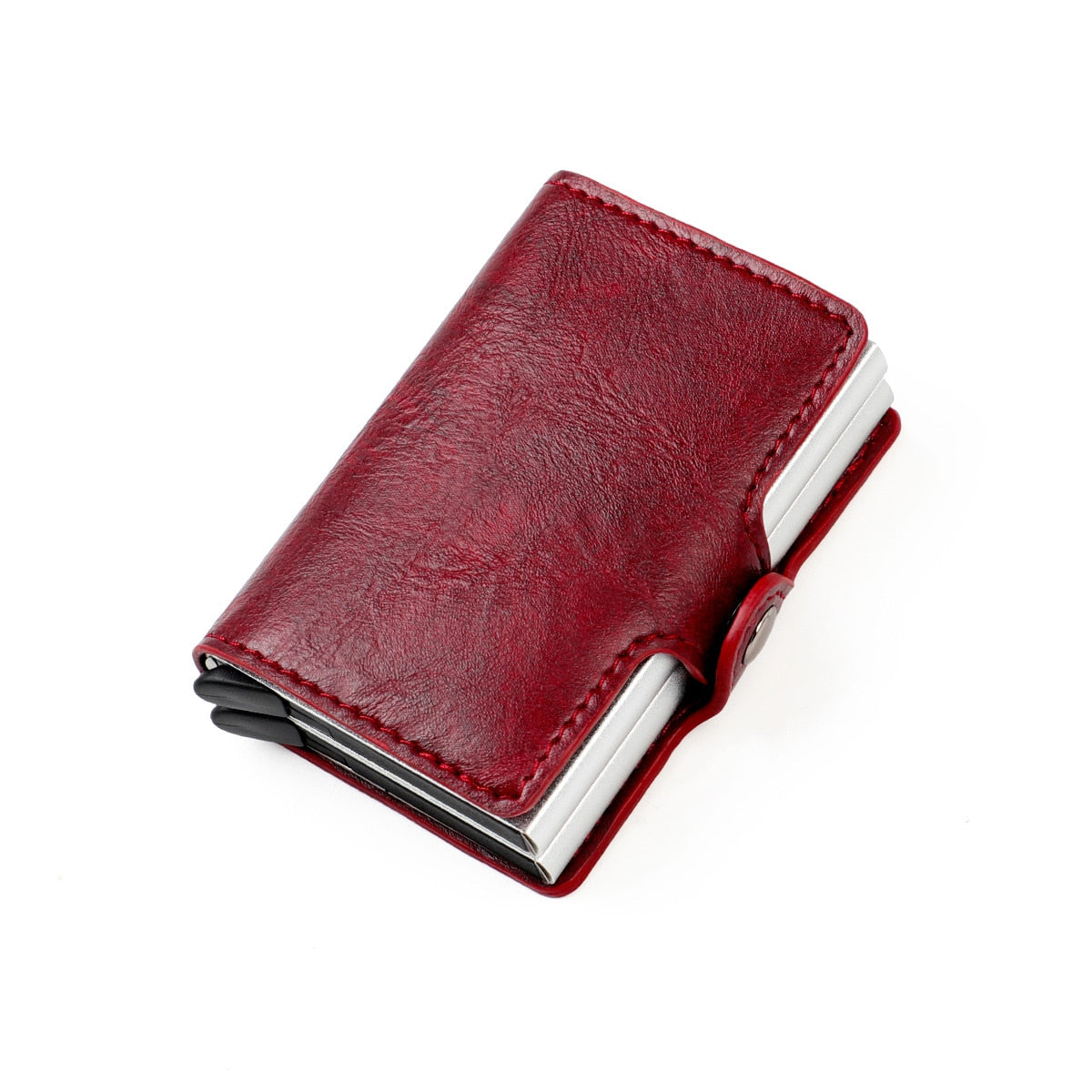 Slim Leather Wallet with RFID Protection and Pop-Up Card Holder