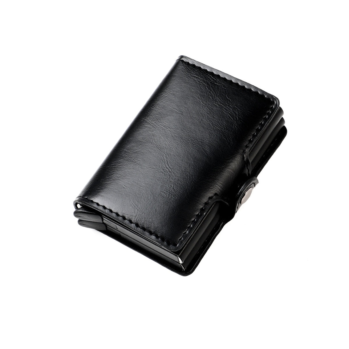 Slim Leather Wallet with RFID Protection and Pop-Up Card Holder