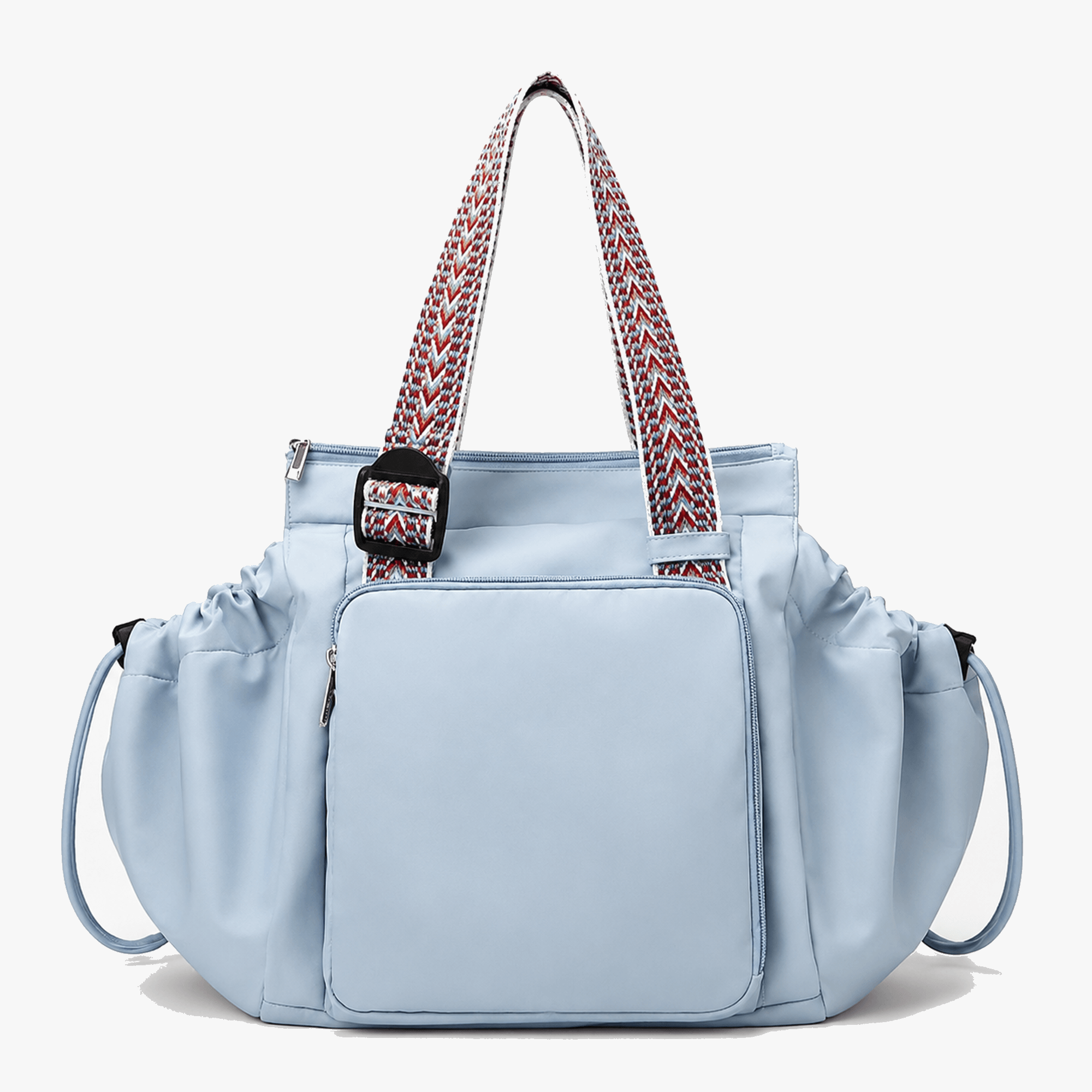 Lightweight Water-Resistant Tote Bag with 15 Pockets and Adjustable Straps
