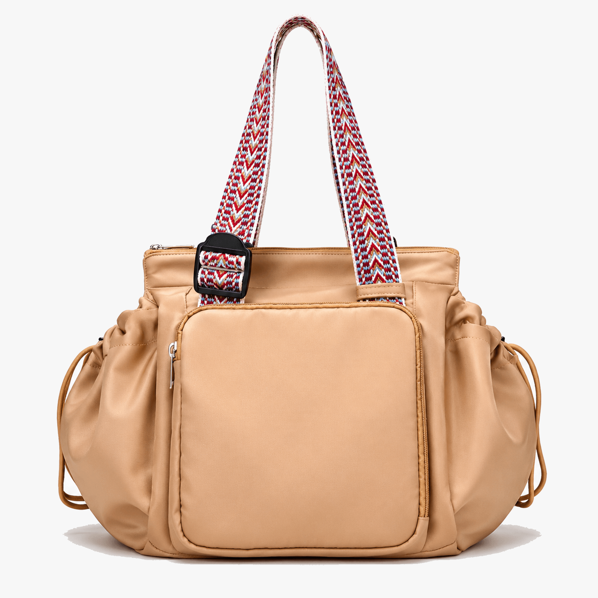 Lightweight Water-Resistant Tote Bag with 15 Pockets and Adjustable Straps