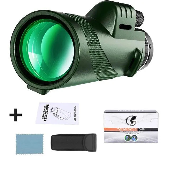 Compact Monocular Telescope for Bird Watching – 80x Magnification