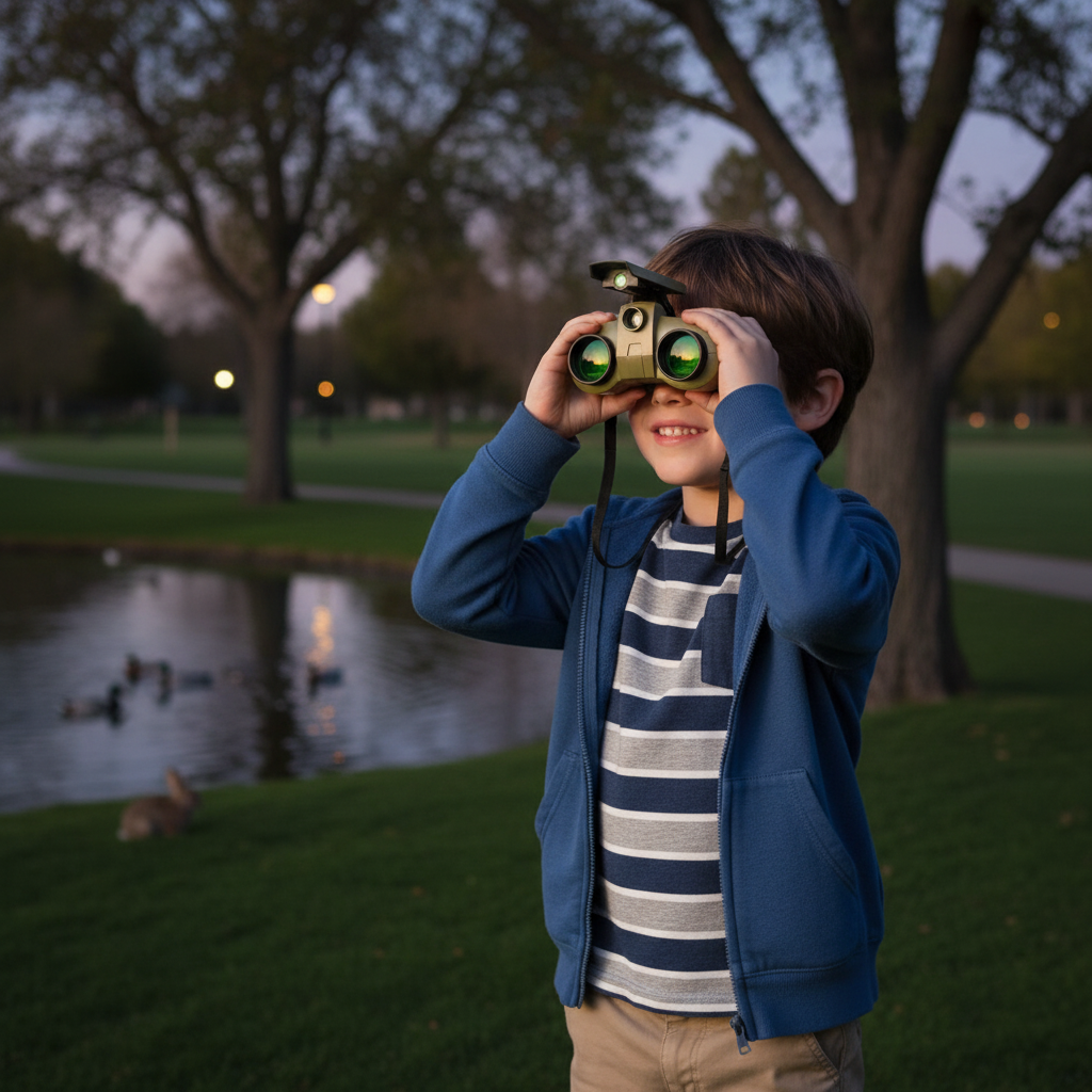 Children's Night Vision Binoculars with 4x Zoom and 8m Range – Weatherproof
