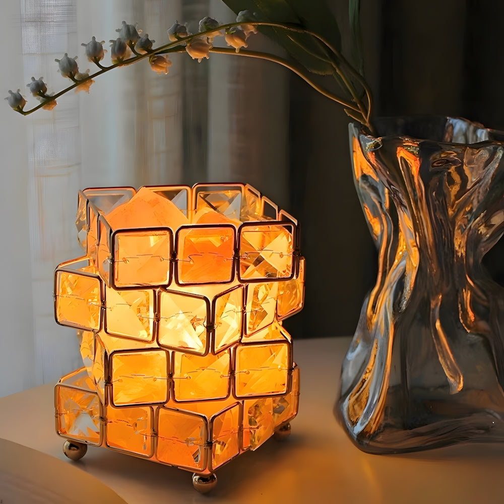 Sleek Square Crystal Table Lamp with Touch Control – Ideal for Any Room