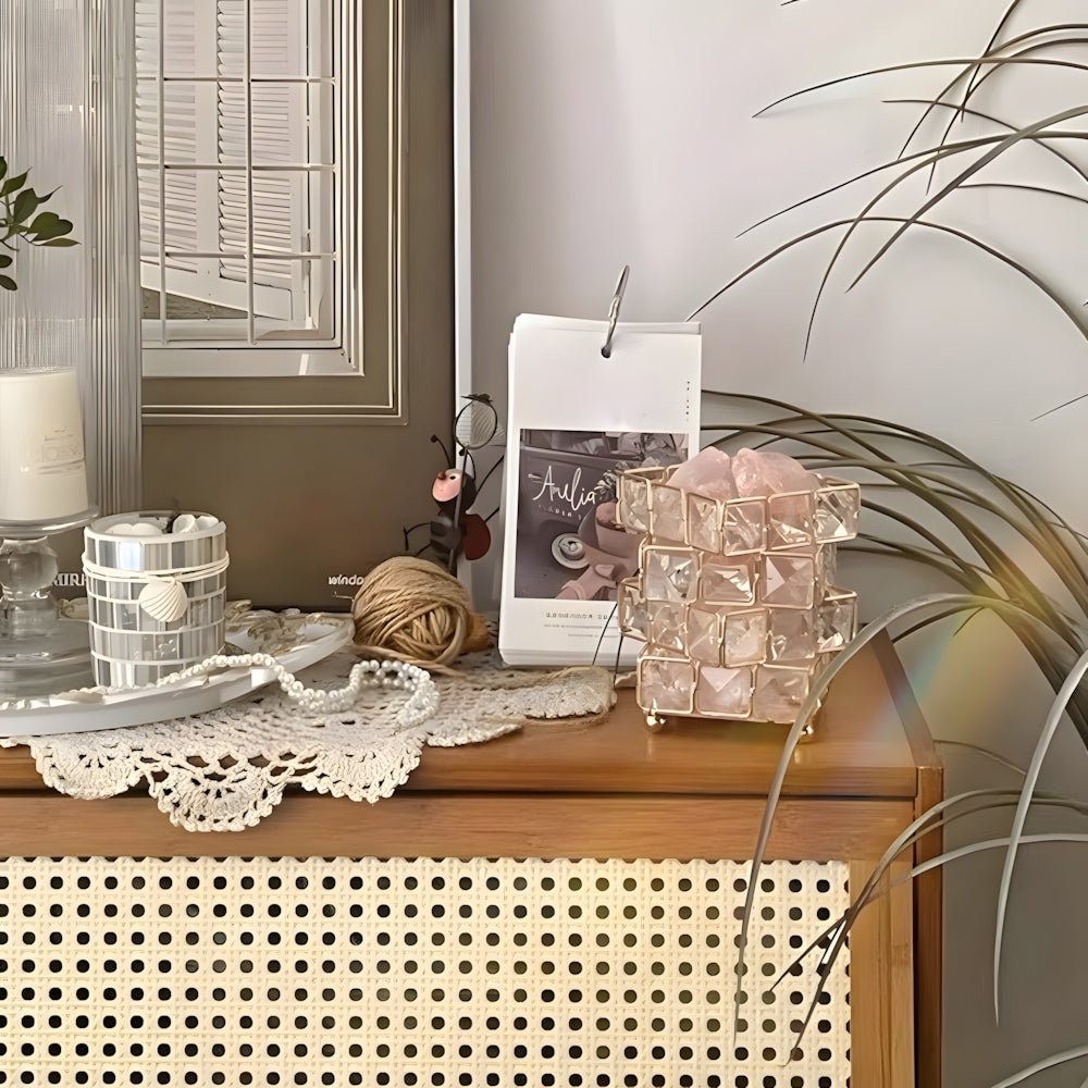 Sleek Square Crystal Table Lamp with Touch Control – Ideal for Any Room