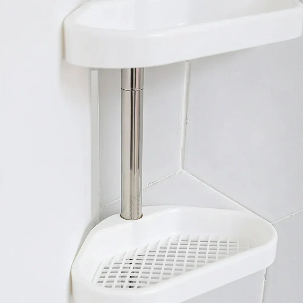 Space-Saving Corner Shower Organizer with Adjustable Shelves