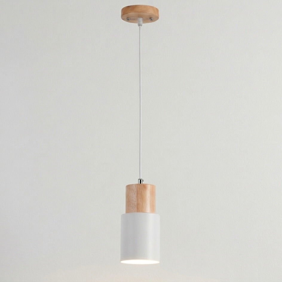 Scandinavian Style LED Hanging Light Fixture - Wood and Metal