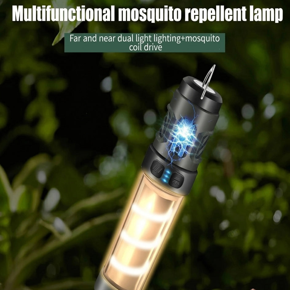 USB-C Rechargeable Mosquito Repellent Lamp with Adjustable Brightness – 3 to 15 Hours Battery Life