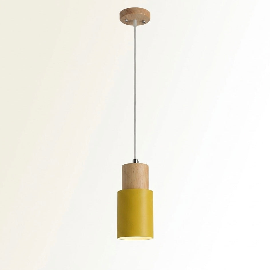 Scandinavian Style LED Hanging Light Fixture - Wood and Metal