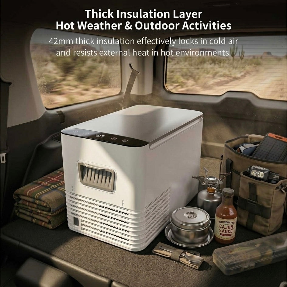 Car Fridge with Compressor Cooling -18°C | 42mm Insulation | Shock Resistant