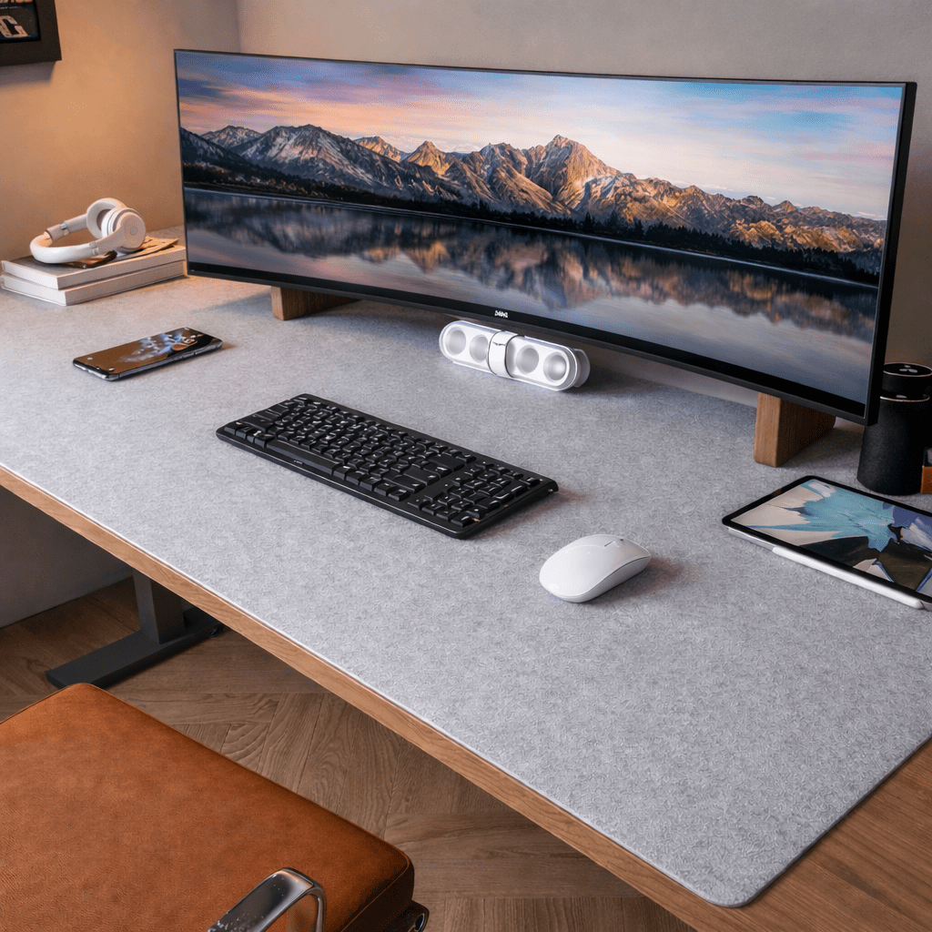 ElegantDesk Pro Wool Felt Mat for Stylish Workspace Safety