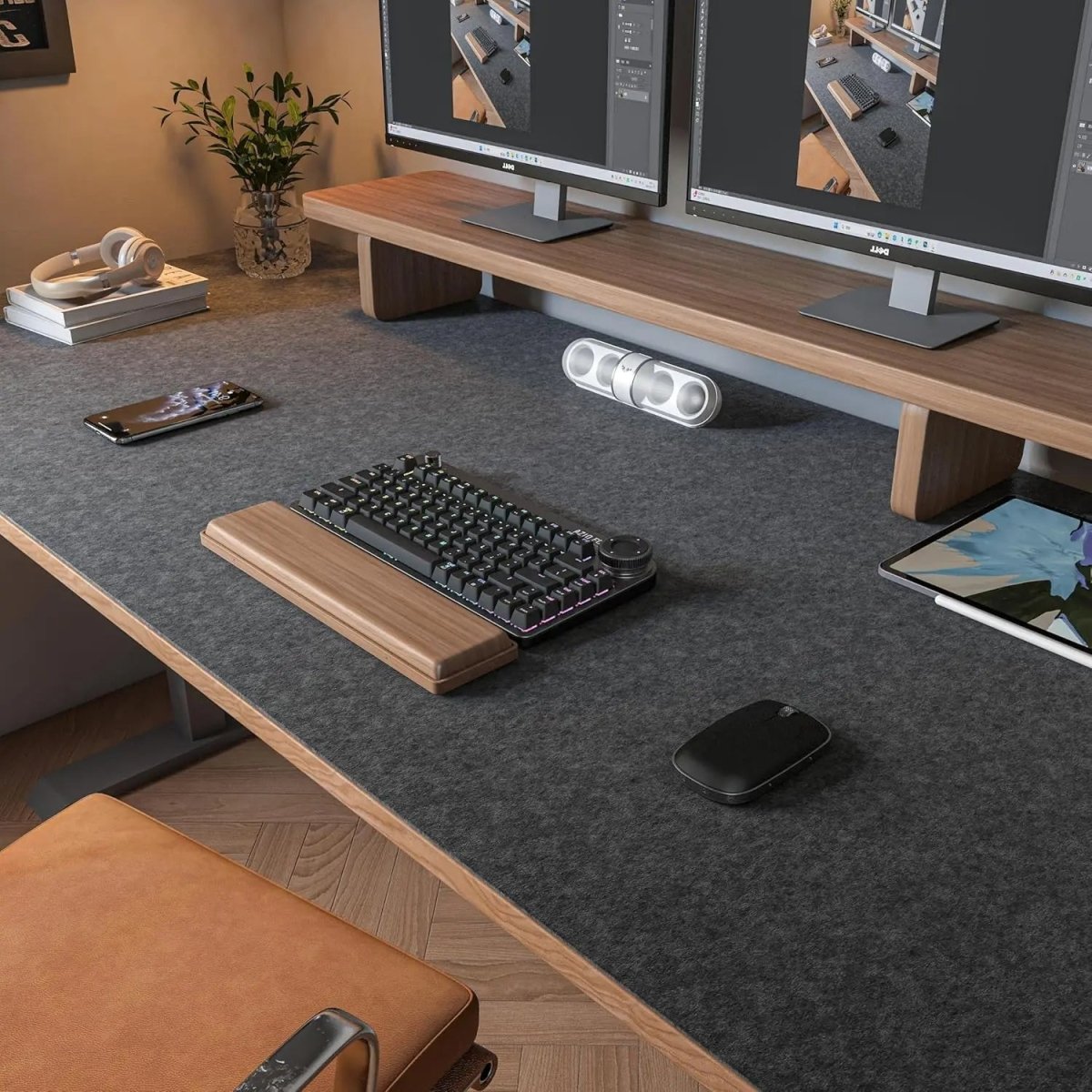 ElegantDesk Pro Wool Felt Mat for Stylish Workspace Safety