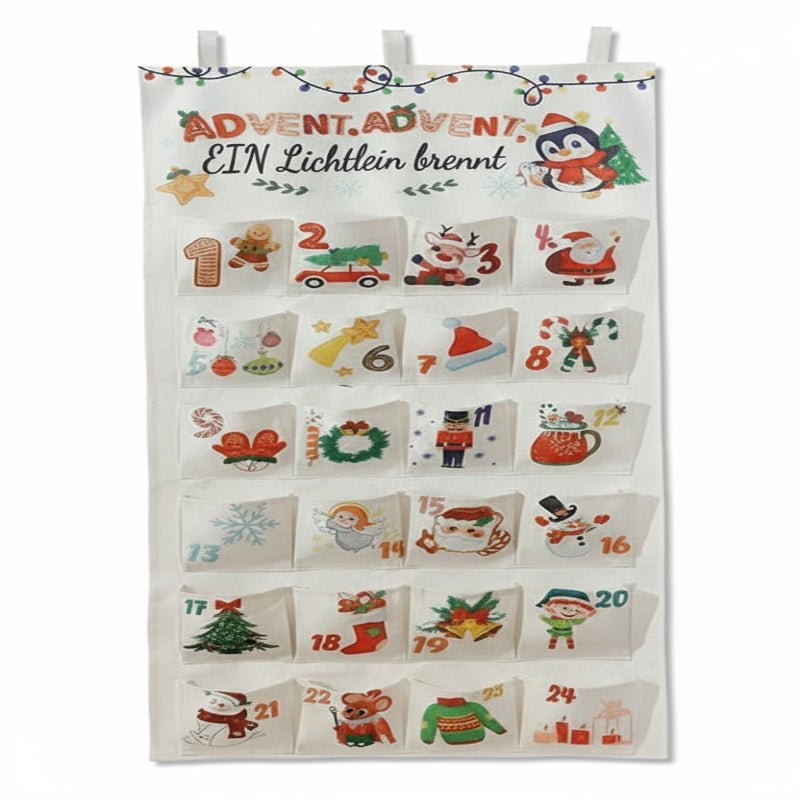 Cheerful Countdown Fabric Advent Calendar with 24 Pockets