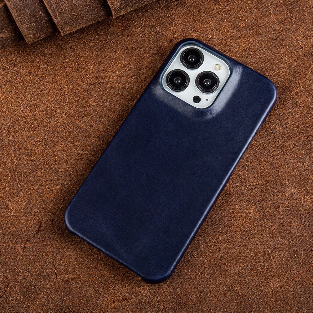LuxuraGuard Premium Leather MagSafe iPhone Case with Protective Coating