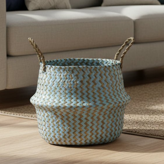 Natural Charm Foldable Willow Basket for Plants & Storage