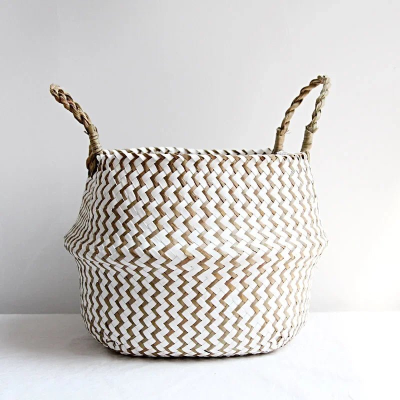 Natural Charm Foldable Willow Basket for Plants & Storage