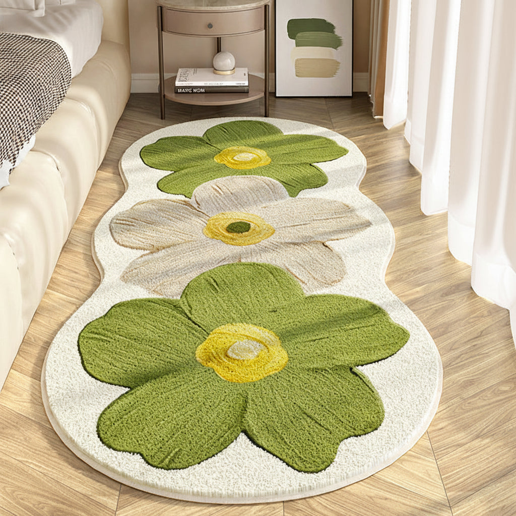 Charming Floral Area Rug with Unique Shape for Cozy Spaces