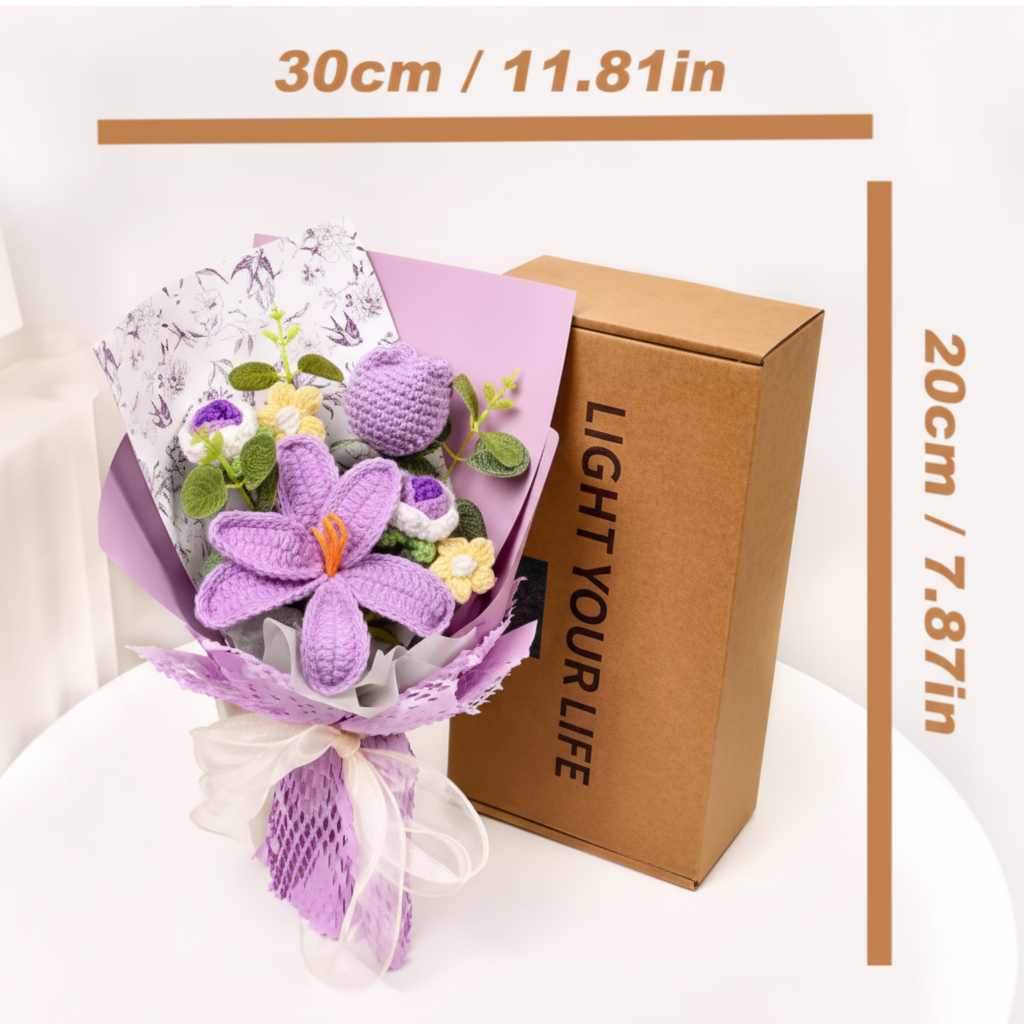 Charming Yarn Tulip Arrangement for Timeless Home Decor
