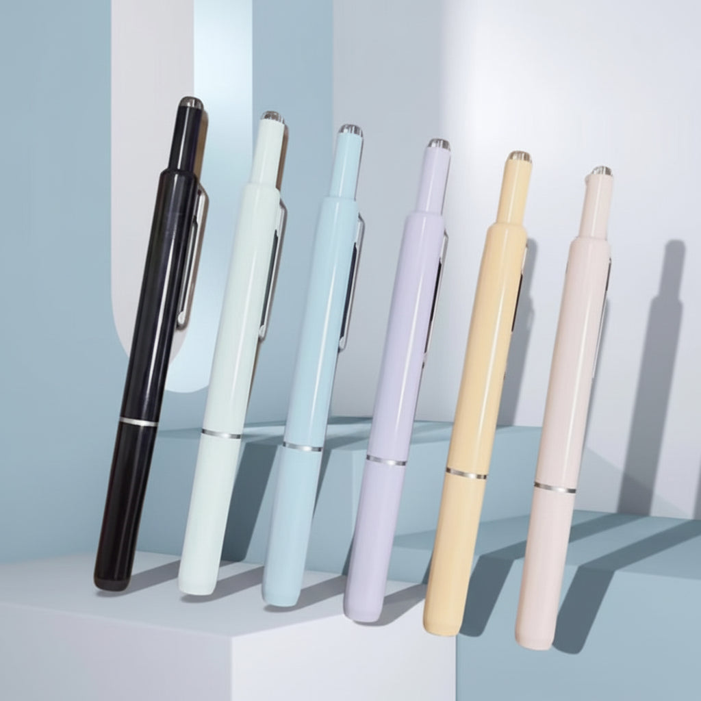 Elegant Stainless Steel Fountain Pen with Smooth Retractable Mechanism