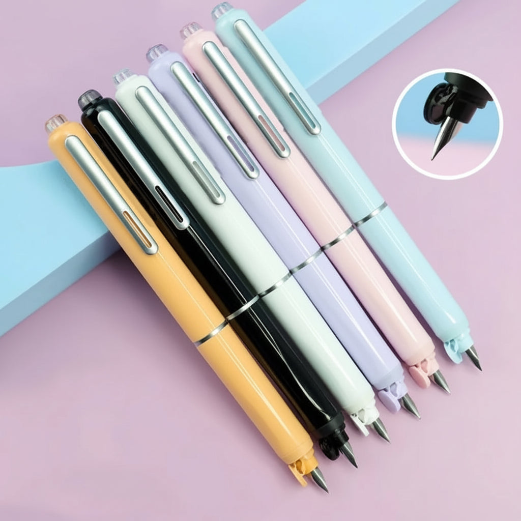 Elegant Stainless Steel Fountain Pen with Smooth Retractable Mechanism