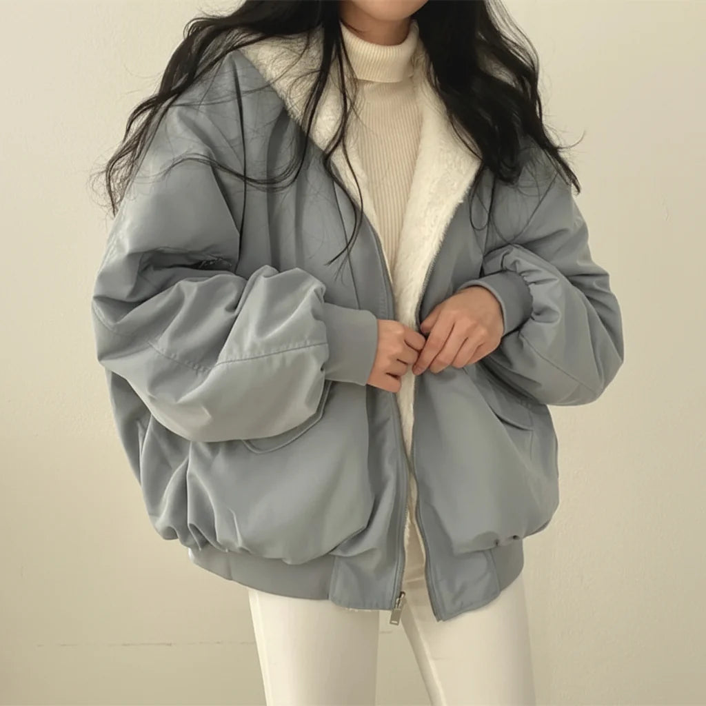 Cozy Women's Winter Coat with Soft Lining and Zipper Closure