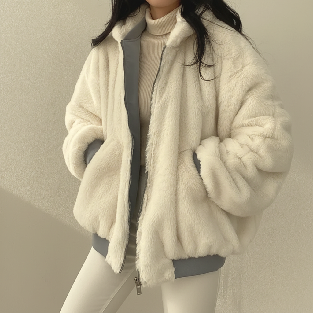 Cozy Women's Winter Coat with Soft Lining and Zipper Closure