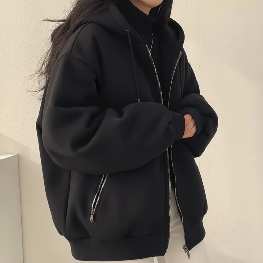 Cozy Women's Winter Coat with Soft Lining and Zipper Closure