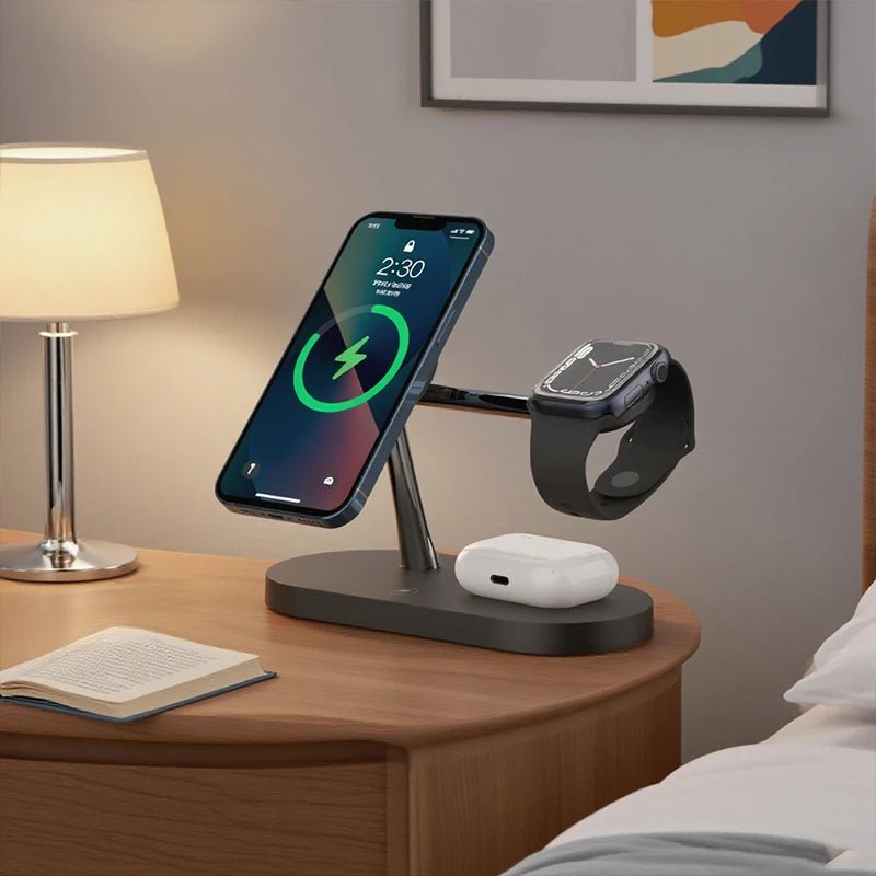 PowerHub 3-in-1 Magnetic Charging Dock for iPhone, Watch & AirPods