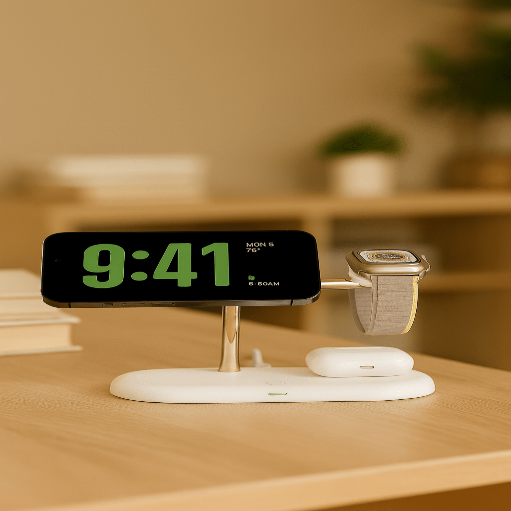 PowerHub 3-in-1 Magnetic Charging Dock for iPhone, Watch & AirPods