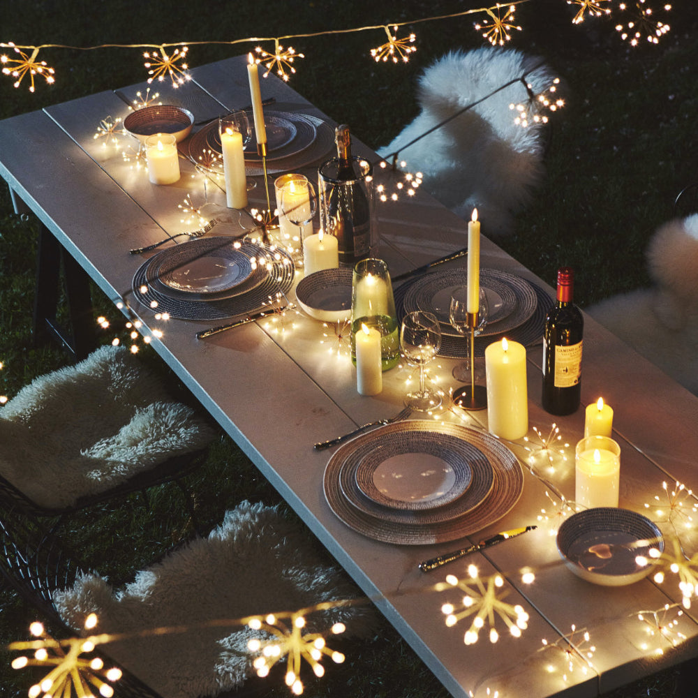 Twinkling Copper Wire LED Starburst String Lights for Home